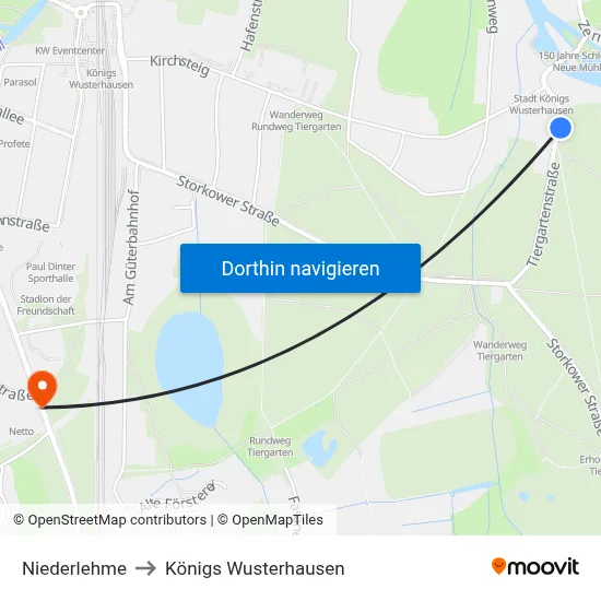 Niederlehme to Königs Wusterhausen map