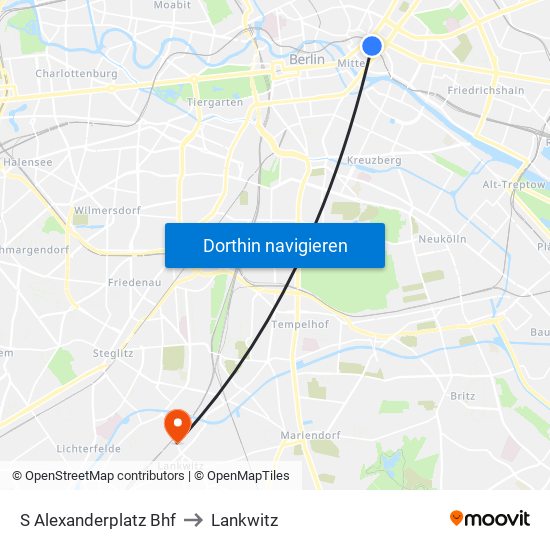 S Alexanderplatz Bhf to Lankwitz map