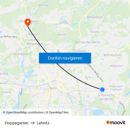 Hoppegarten to Hoppegarten map