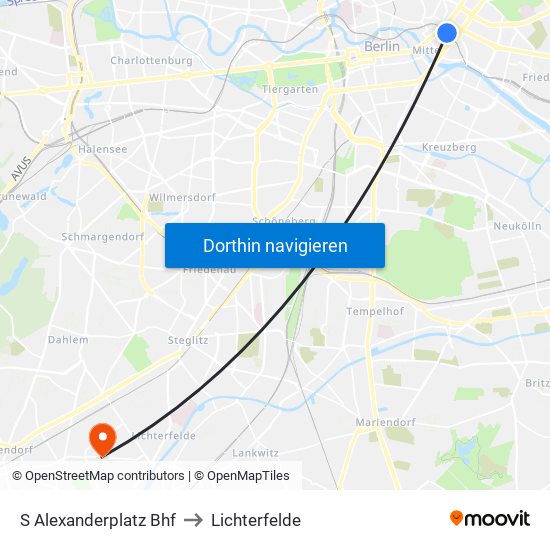 S Alexanderplatz Bhf to Lichterfelde map