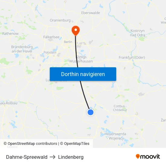 Dahme-Spreewald to Lindenberg map