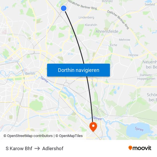 S Karow Bhf to Adlershof map