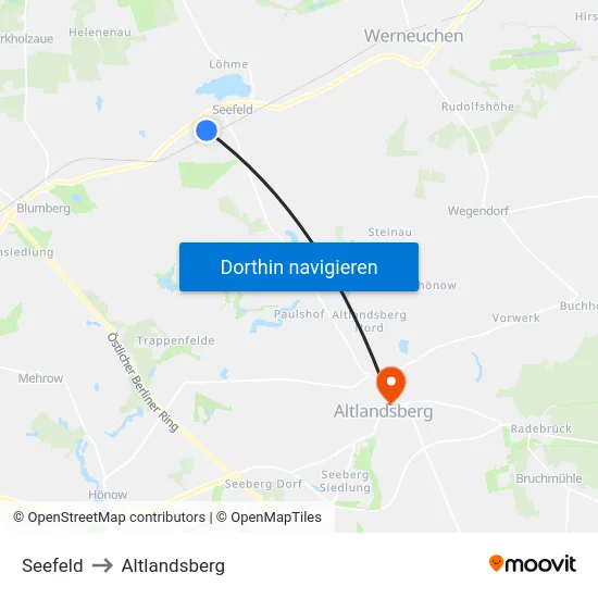 Seefeld to Altlandsberg map