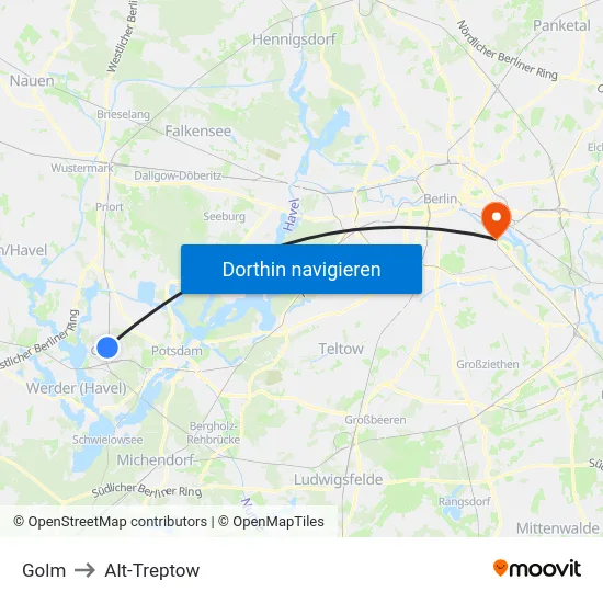 Golm to Alt-Treptow map