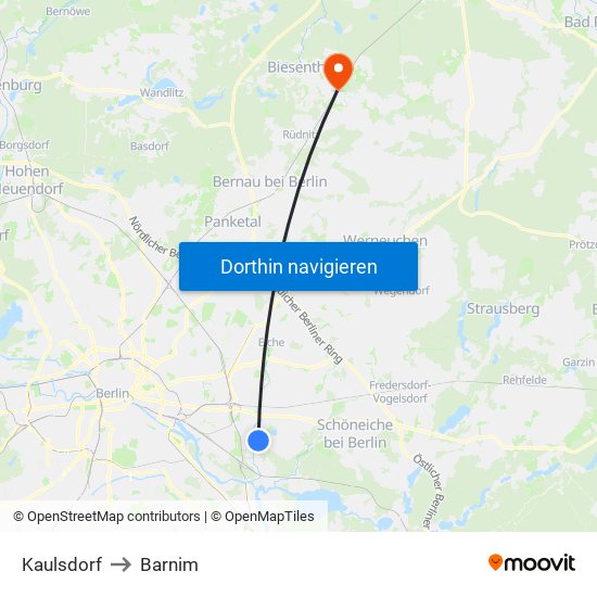 Kaulsdorf to Barnim map