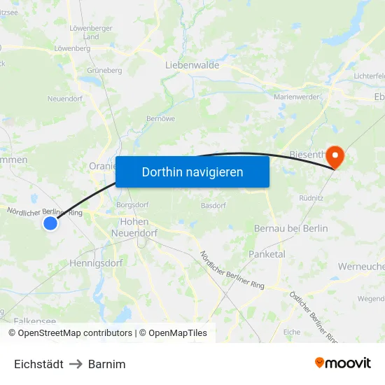 Eichstädt to Barnim map