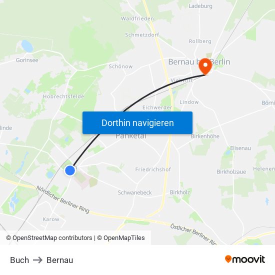 Buch to Bernau map