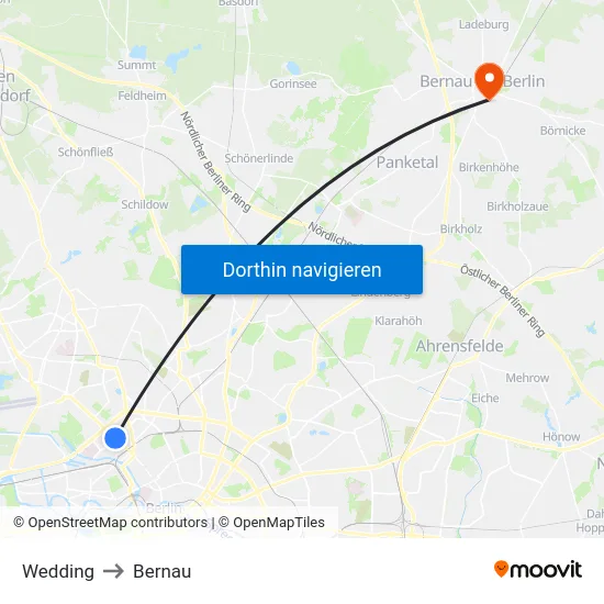 Wedding to Bernau map