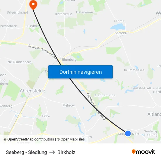 Seeberg - Siedlung to Birkholz map