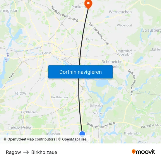 Ragow to Birkholzaue map