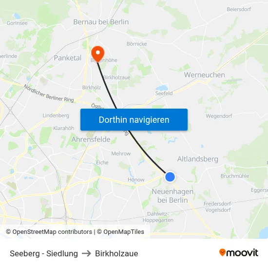 Seeberg - Siedlung to Birkholzaue map