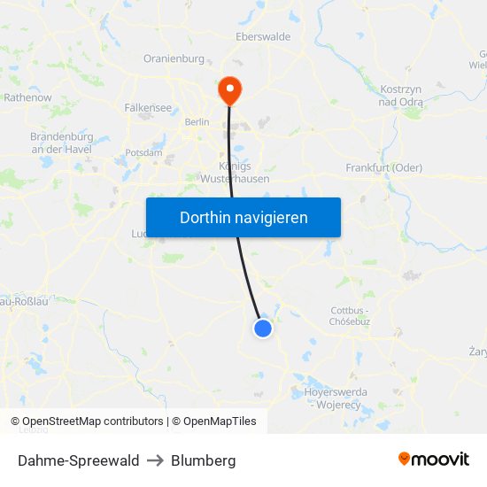 Dahme-Spreewald to Blumberg map