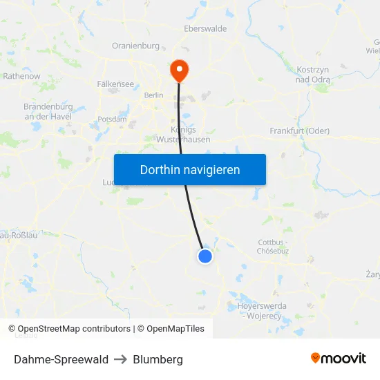 Dahme-Spreewald to Blumberg map