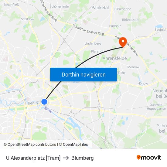 U Alexanderplatz [Tram] to Blumberg map