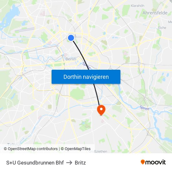 S+U Gesundbrunnen Bhf to Britz map