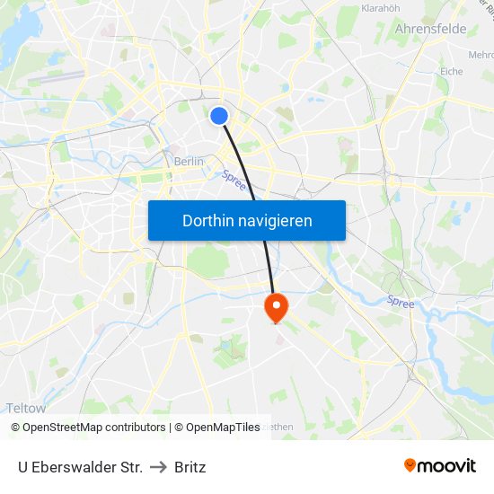 U Eberswalder Str. to Britz map