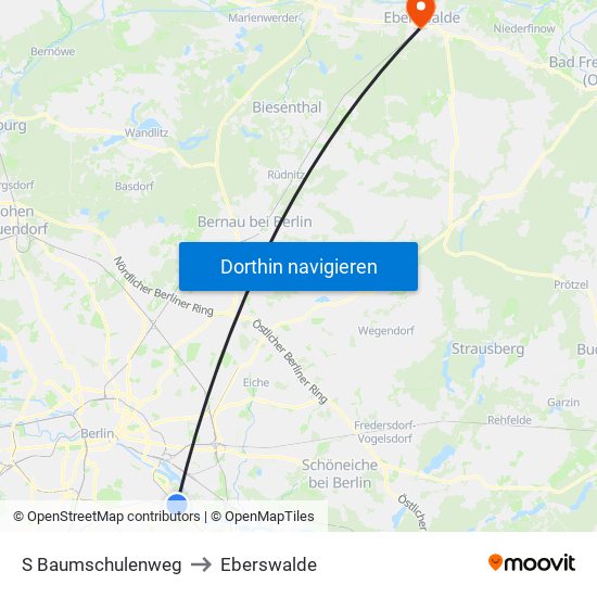 S Baumschulenweg to Eberswalde map