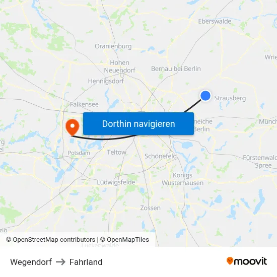 Wegendorf to Fahrland map