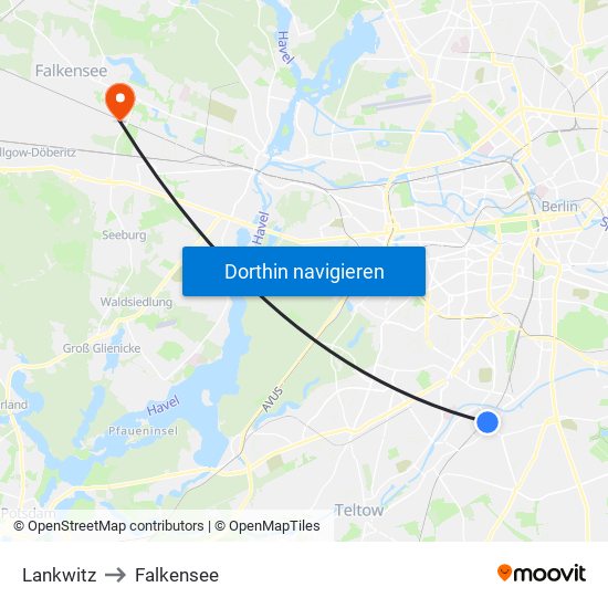 Lankwitz to Falkensee map