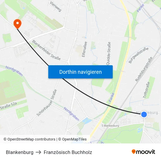 Blankenburg to Französisch Buchholz map