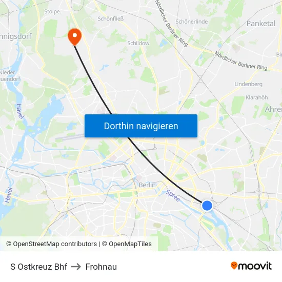 S Ostkreuz Bhf to Frohnau map