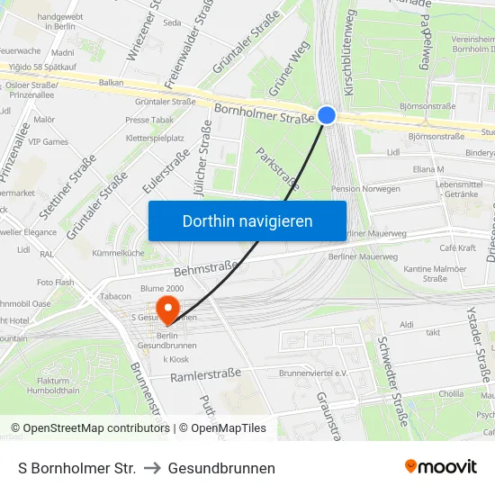 S Bornholmer Str. to Gesundbrunnen map