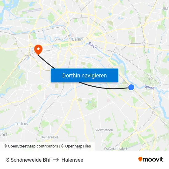 S Schöneweide Bhf to Halensee map