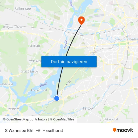 S Wannsee Bhf to Haselhorst map