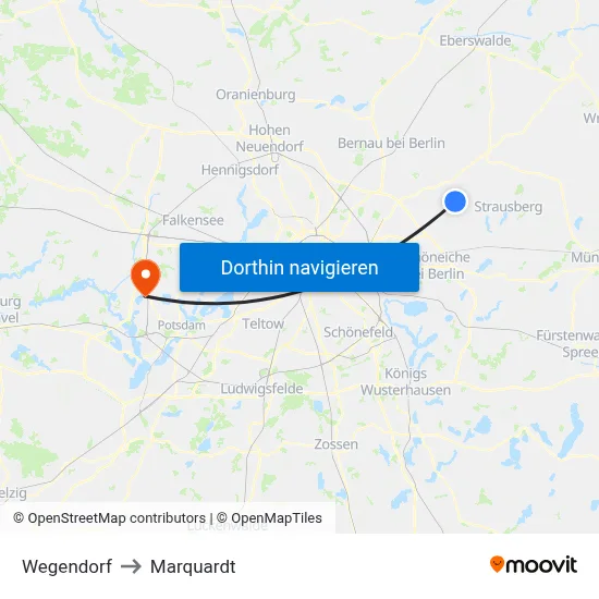 Wegendorf to Marquardt map