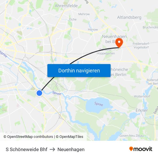 S Schöneweide Bhf to Neuenhagen map