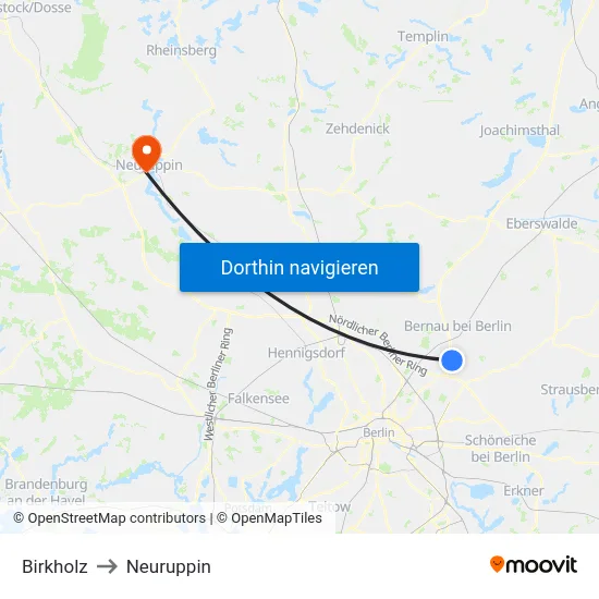 Birkholz to Neuruppin map