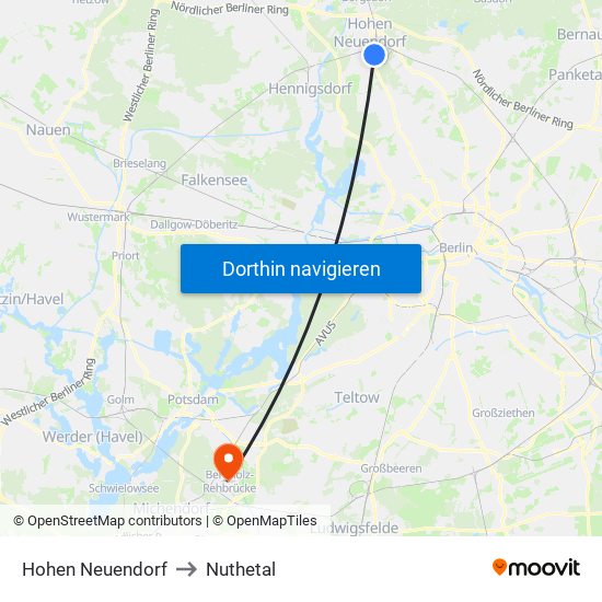 Hohen Neuendorf to Hohen Neuendorf map