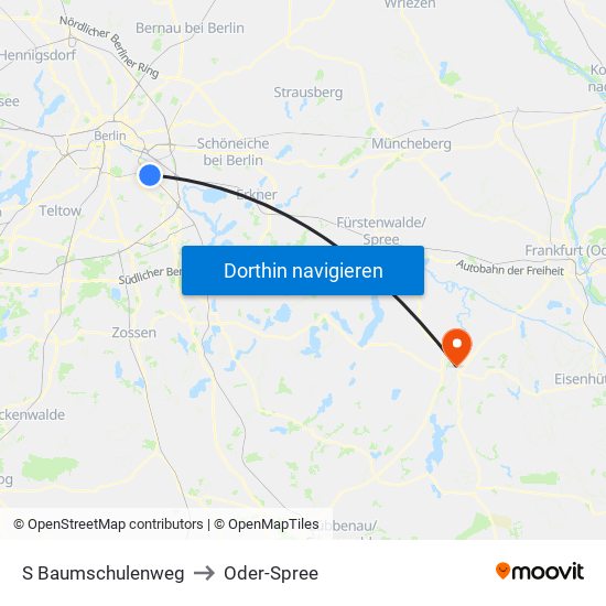 S Baumschulenweg to Oder-Spree map