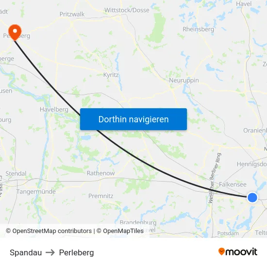 Spandau to Perleberg map