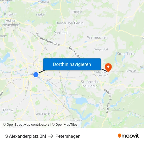 S Alexanderplatz Bhf to Petershagen map