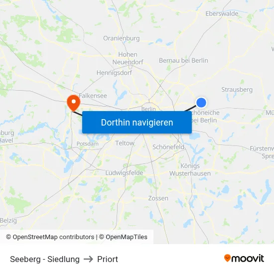 Seeberg - Siedlung to Priort map