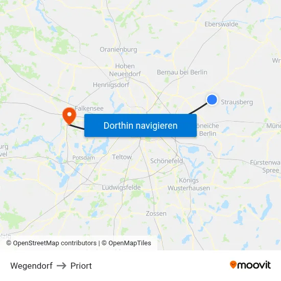 Wegendorf to Priort map