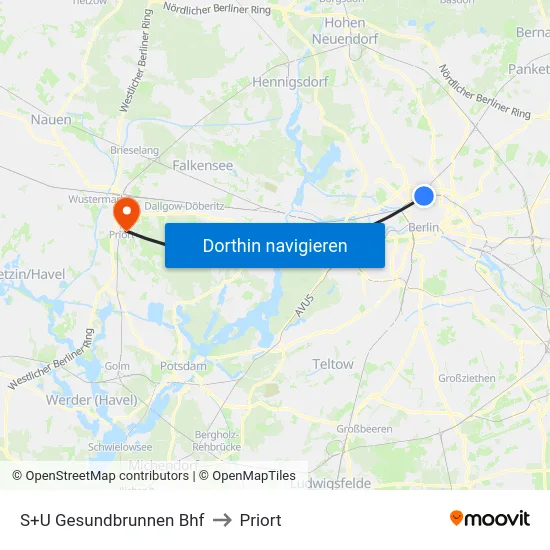 S+U Gesundbrunnen Bhf to Priort map