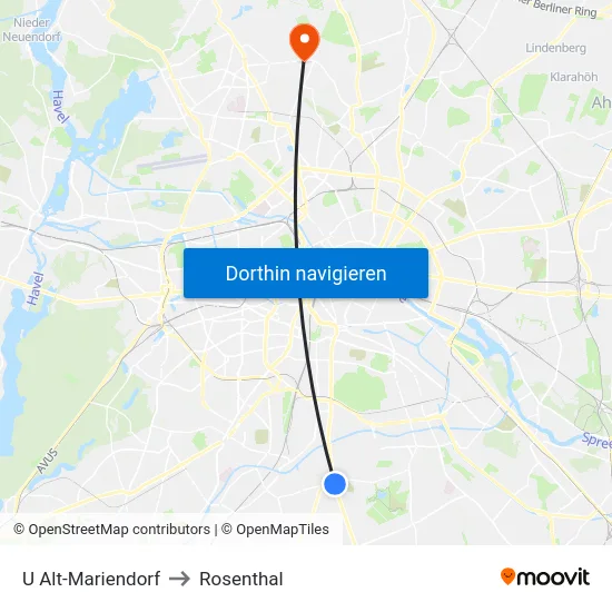 U Alt-Mariendorf to Rosenthal map