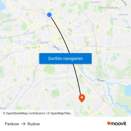 Pankow to Rudow map