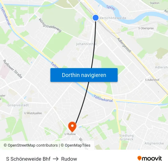 S Schöneweide Bhf to Rudow map