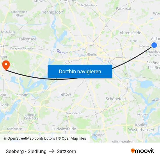 Seeberg - Siedlung to Satzkorn map