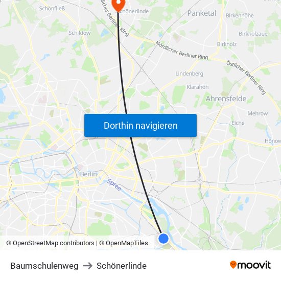 Baumschulenweg to Schönerlinde map