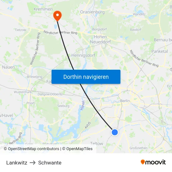 Lankwitz to Schwante map