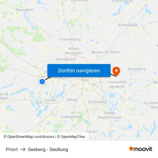 Priort to Seeberg - Siedlung map
