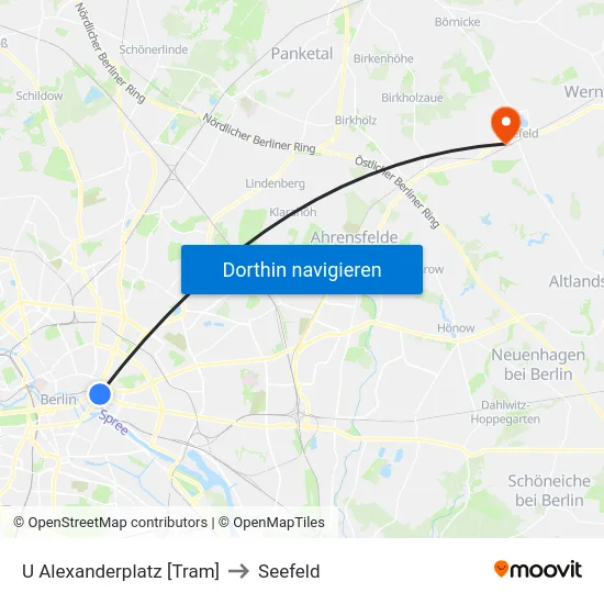 U Alexanderplatz [Tram] to Seefeld map