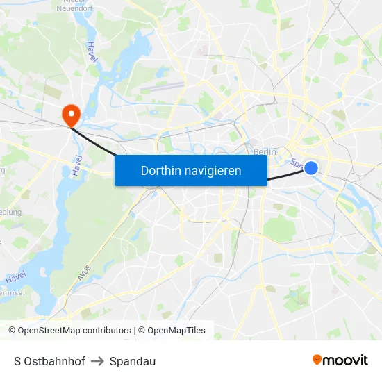 S Ostbahnhof to Spandau map