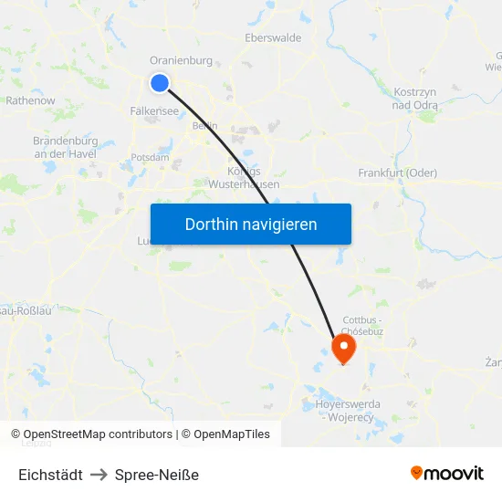 Eichstädt to Spree-Neiße map