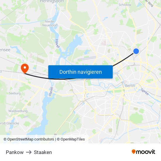 Pankow to Staaken map