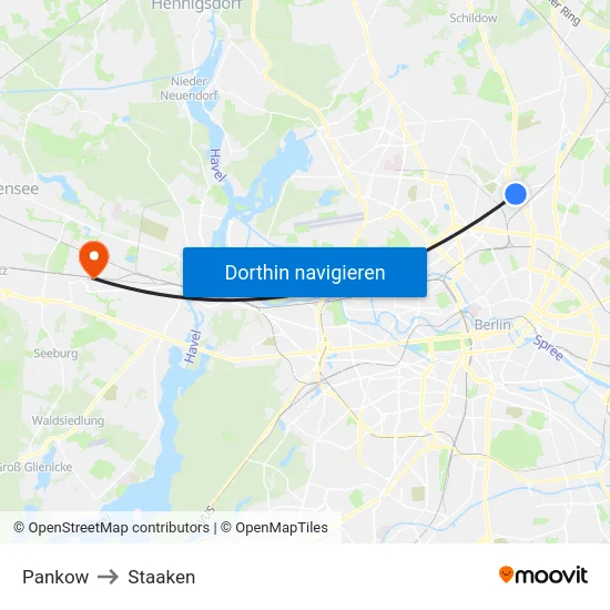 Pankow to Staaken map